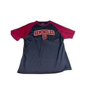 NCAA FSU Florida State Seminoles Raglan T-Shirt XL Burgundy Gray By KA Inc
